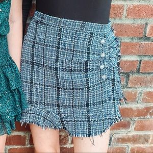 Vestique Tweed Plaid Skirt
